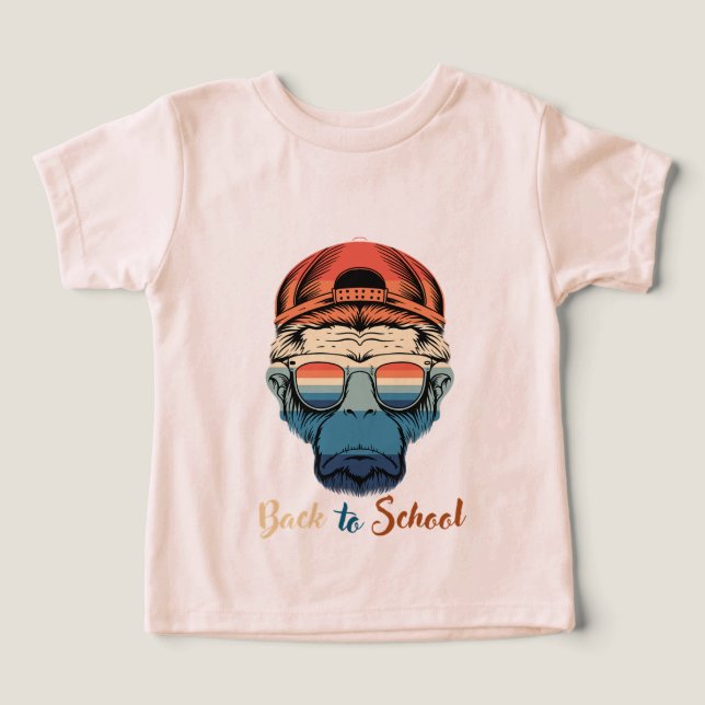De vuelta a la escuela con un tema de chimpancé de (Diseño delantero )
