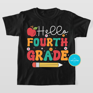 De vuelta a la escuela Hola camiseta de cuarto g