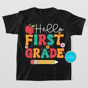 De vuelta a la escuela Hola camiseta de primer g