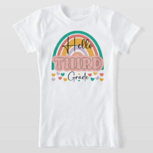 De vuelta a la escuela Hola camiseta de tercer g