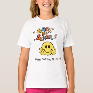 De vuelta a la escuela smiley camiseta facial