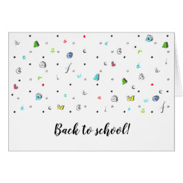 De vuelta a la escuela Tarjeta de felicitación.