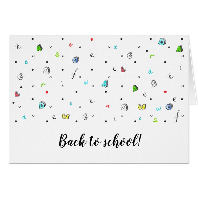 De vuelta a la escuela Tarjeta de felicitación. (Anverso (Horizontal))