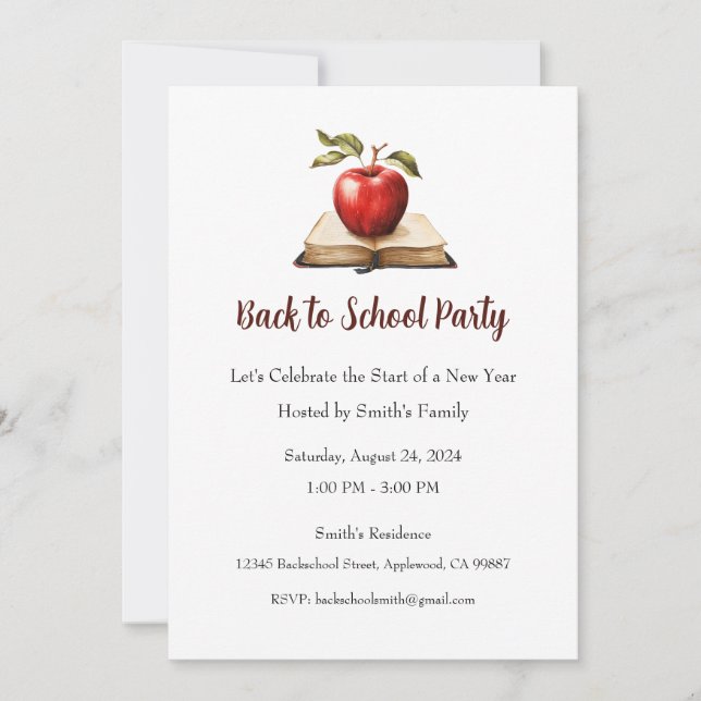 De vuelta a la invitación a la fiesta escolar, fin (Anverso)