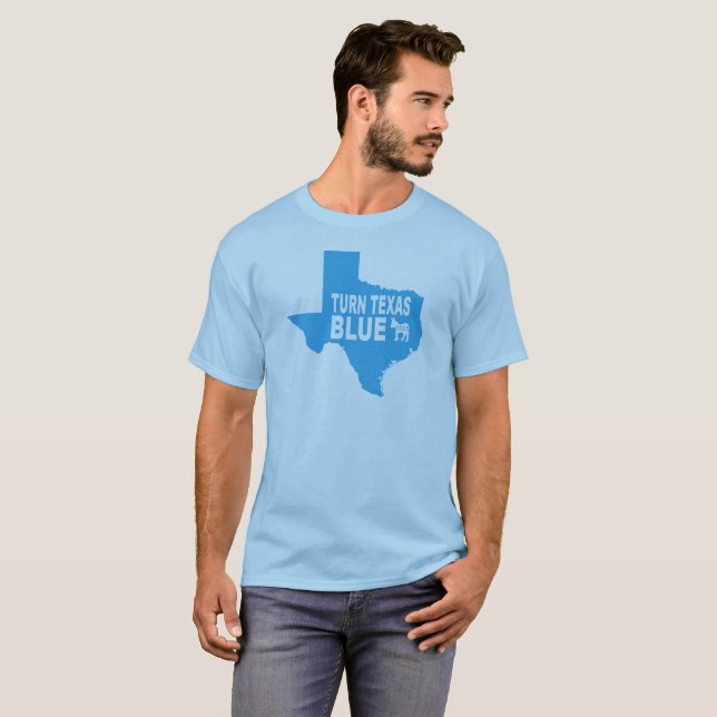 Dé vuelta a Tejas que la camiseta azul el | (Anverso completo)
