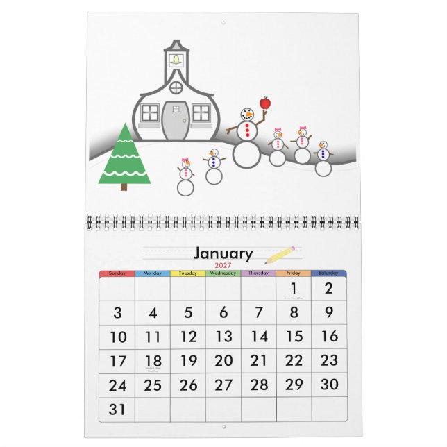 De Vuelta Al Calendario Escolar - Un Año De Escuel (Jan 2027)