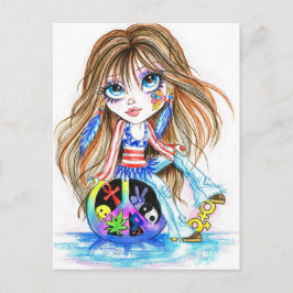 De vuelta en el día de la postal de arte de la fan