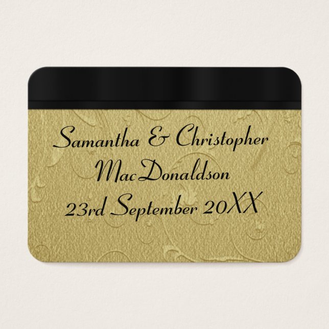 De vuelta, etiqueta de agradecimiento de la boda d (Frente)