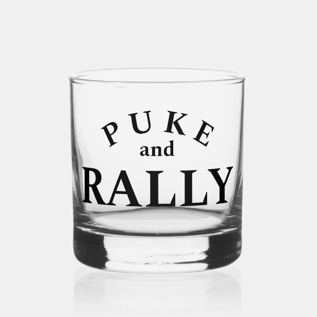 De Whiskey Vaso Puke y Rally Rocks (Anverso)