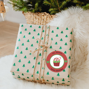 De y hacia Navidades etiqueta de regalo