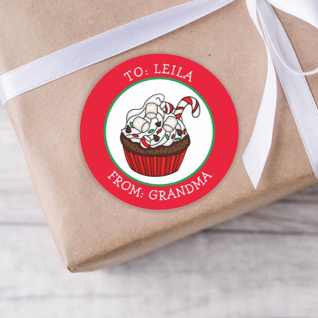 De y hacia Navidades etiqueta de regalo (Subido por el creador)