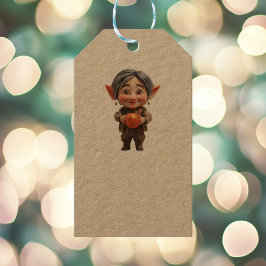 Dearie Navidades Elf Kraft Etiquetas de regalo