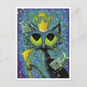 Debajo de la postal de la fantasía de los pescados