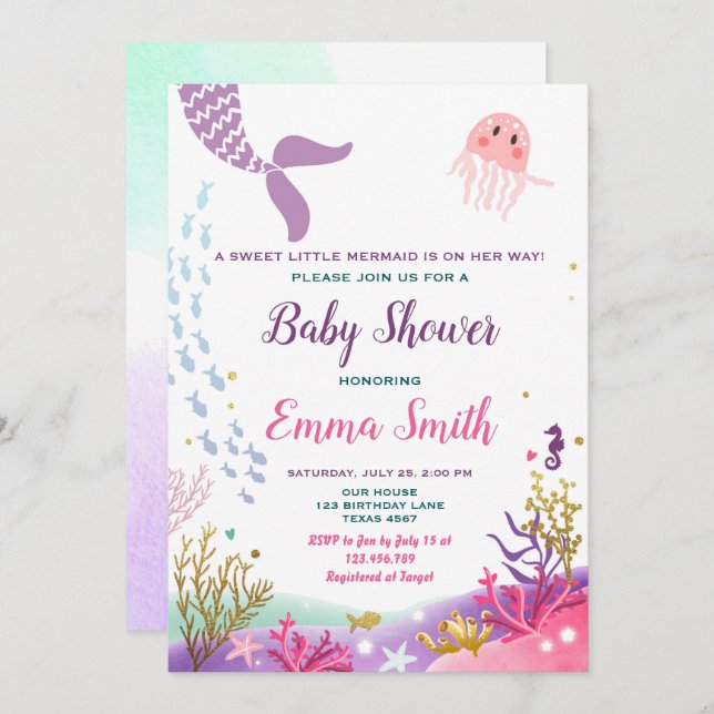 Debajo del chica de la invitación de la fiesta de (Anverso / Reverso)