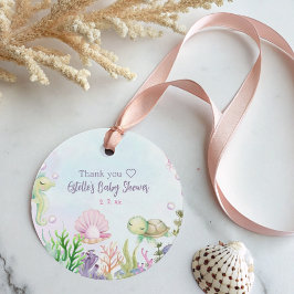 Debajo del Chica Rosa del Mar Etiquetas Baby Showe