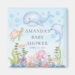 Debajo del imán del favor de Baby Shower del mar