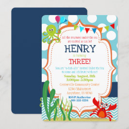 Debajo del mar Fiesta de cumpleaños Invitación a l