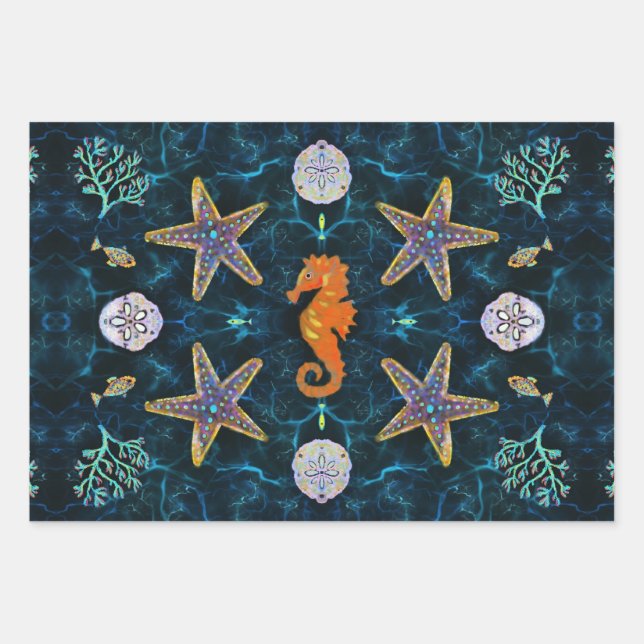 Debajo del papel de ajuste de regalo del mar (Anverso)