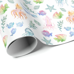 Debajo del papel de envolvimiento del mar