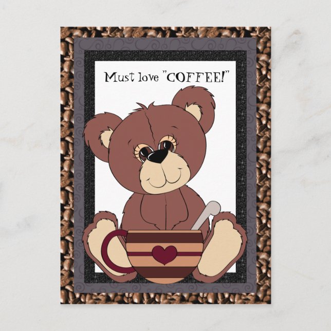 Debe amar la postal del oso del café (Anverso)