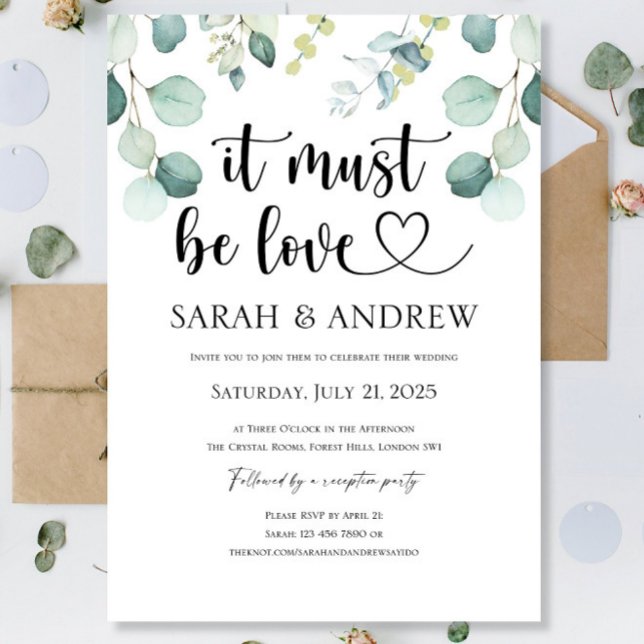 Debe Ser Amor De Boda De Corazón Invitaciones Fies (Subido por el creador)