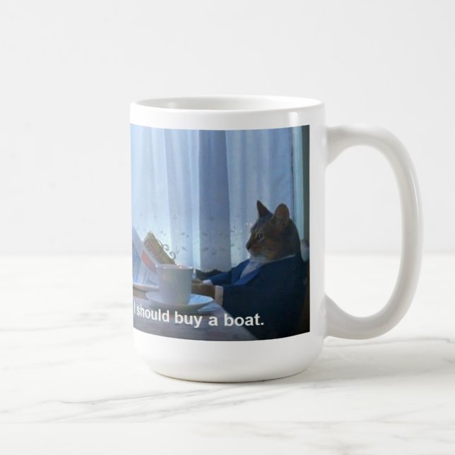 Debo comprar una taza del meme del gato del barco (Derecha)