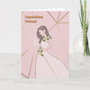Debutante Felicitaciones Tarjeta rosa ligero