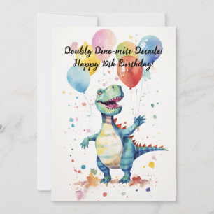 ¡Década doblemente Dino-mítica! Tarjeta de cumplea