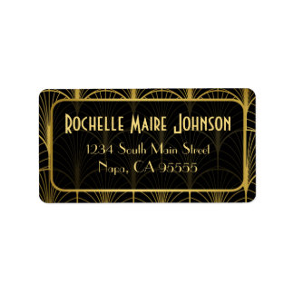Decadencia Etiquetas de direcciones de arte dorado