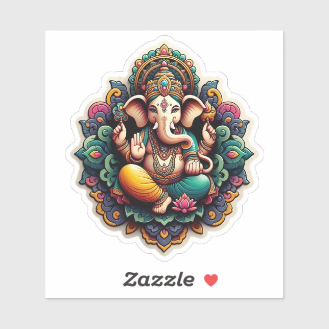 Decal de Ganesh / Ganesha / Ganpati pegatina (Hoja)