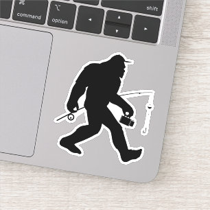 Decal de Pegatina divertida de la pesca de Sasquat