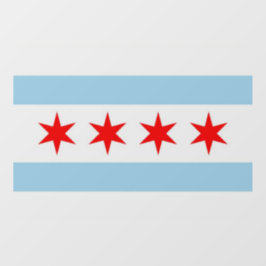 Decal del piso con bandera de Chicago, Illinois, E