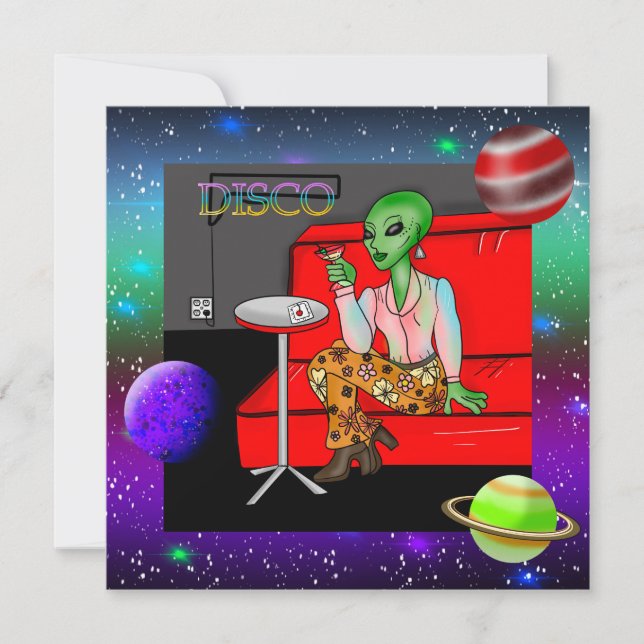 Decenio de 1970 Retro Extraterrestre en Disco Loun (Anverso)