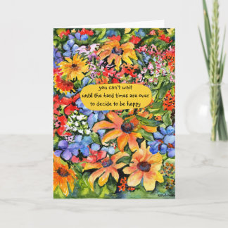 deciden ser felices tarjetas de felicitación dobla