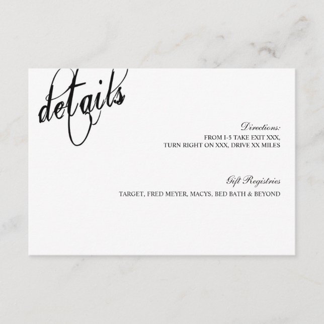 Decidimos Siempre La Tarjeta De Detalles Del Boda (Anverso)