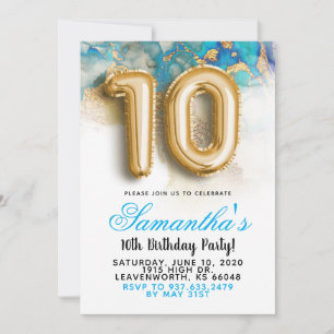 Décima Invitación a degradado por cumpleaños