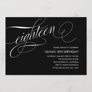 Décimo octavas invitaciones del cumpleaños del