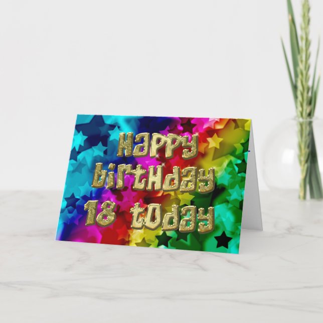 décimo octavo Tarjeta de cumpleaños brillante de (Anverso)