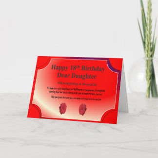 décimo octavo Tarjeta de cumpleaños para una hija