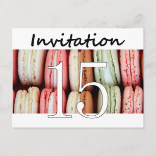 décimo quinto Macaron de la invitación de la