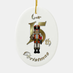 Décimo quinto ornamento casado del navidad