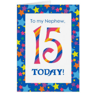 décimo quinto Tarjeta de cumpleaños para el