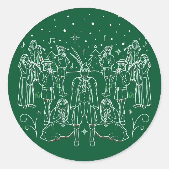 DECIMOPRIMER DÍA DE NAVIDAD / Pegatinas de Navidad (Anverso)