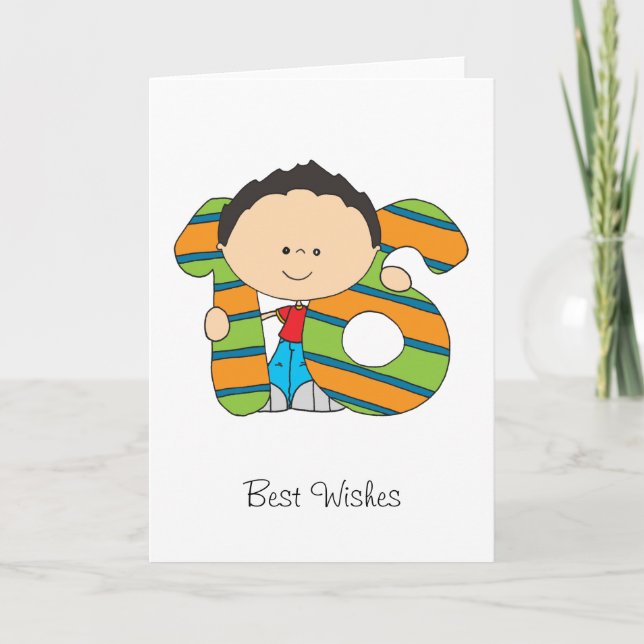 décimosexto cumpleaños - tarjeta de felicitaciones (Anverso)