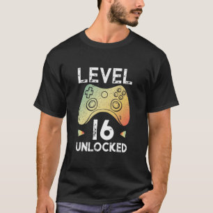 décimosexto Nivel 16 de la camisa del videojugado