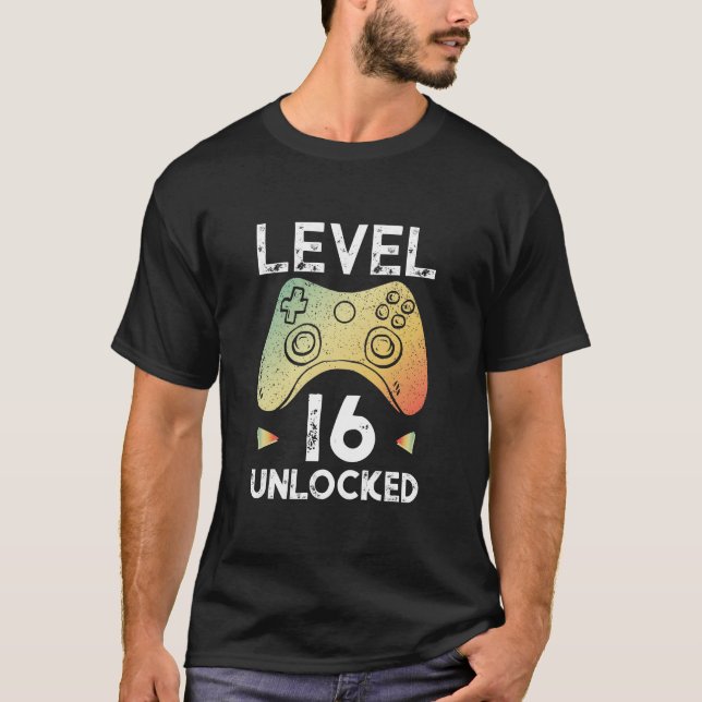 décimosexto Nivel 16 de la camisa del videojugador (Anverso)
