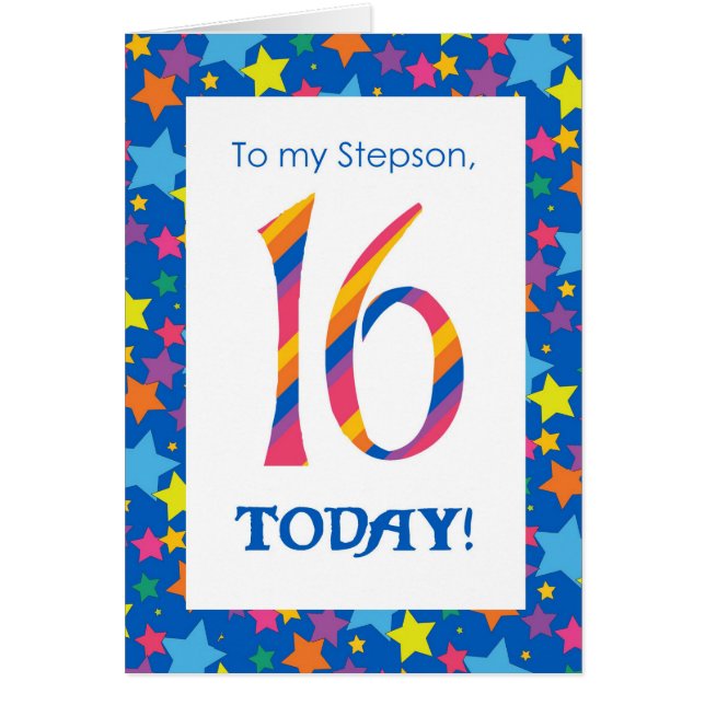 décimosexto Tarjeta de cumpleaños para el (Frente)