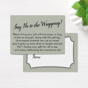 Decir no a envolver la tarjeta de regalo Baby Show