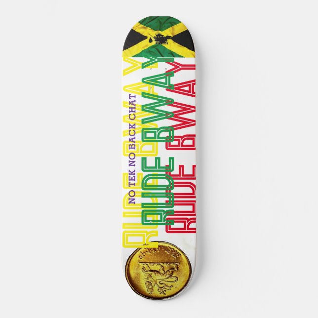 DECK DE MONOPATÍN RUDE BWAY OFICIAL 8 1/4" (Anverso)