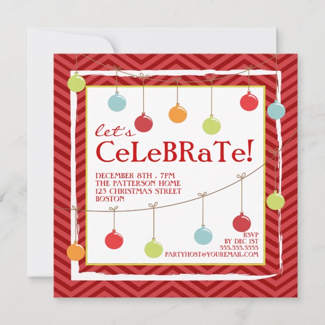 Deck the Halls Navidad Holiday Party Invitación (Anverso)